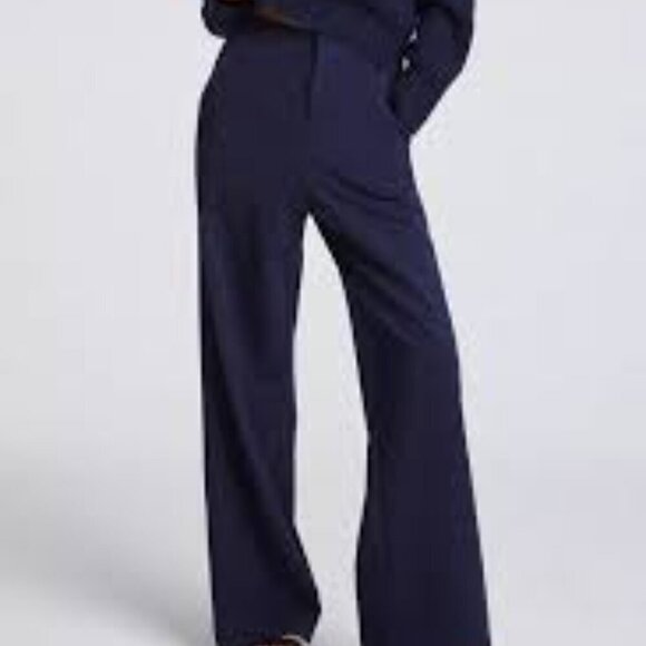 Kate Young X Splendid Pants - Kate Young x Splendid wool blend navy blue straight leg pants Size 4